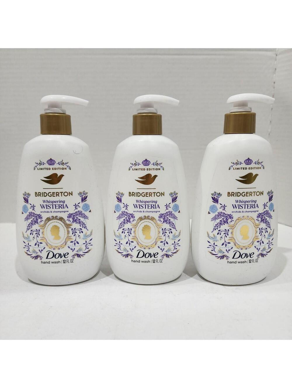 3pk DOVE BRIDGERTON HAND WASH SOAP WISTERIA RENDEZVOUS LTD EDITION 12 FL OZ